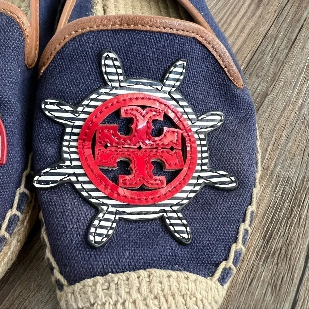 TORY BURCH MARITIME ESPADRILLE ANCHOR NAVY SEA Size 6.5